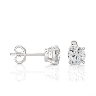 Modern Round Brilliant Cut Stud Earrings-1.00 cts