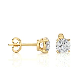 2.00 cts Round Earring Stud Modern